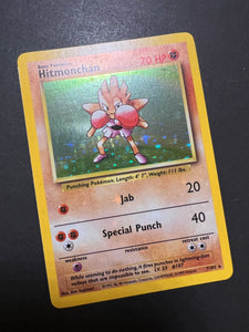 Hitmonchan - 7/102 Holo Rare Bleed Error - Pokemon Base Set