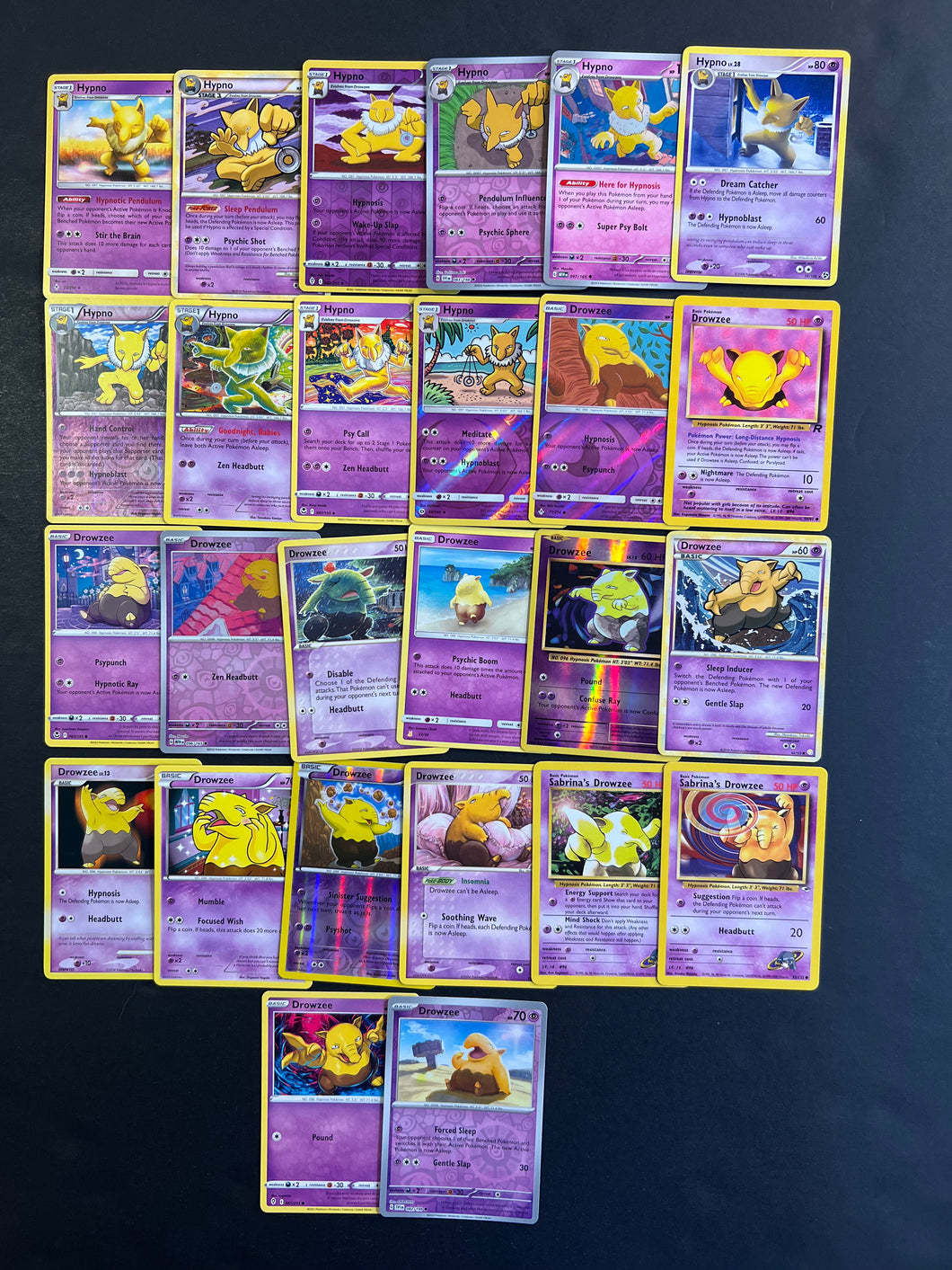 rare drowzee pokemon card Pokemon Hypno & Drowzee Card Lot - 26 Cards