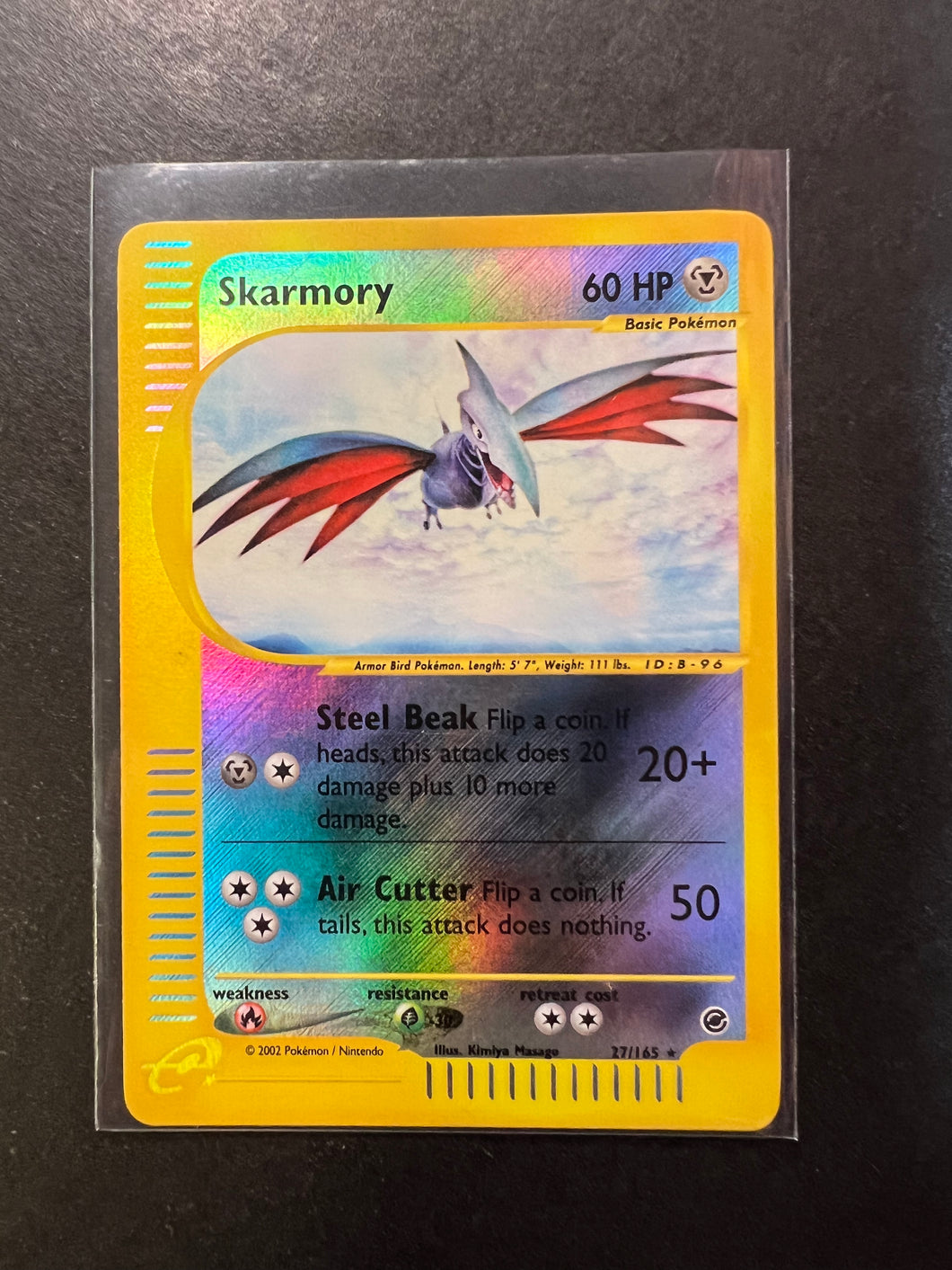 2002 POKEMON EXPEDITION - SKARMORY 27/165 Holo Rare PSA 7 NEARMINT