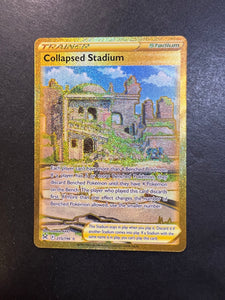 Collapsed Stadium - 215/196 Gold Full Art Ultra Rare Trainer - Lost Origin