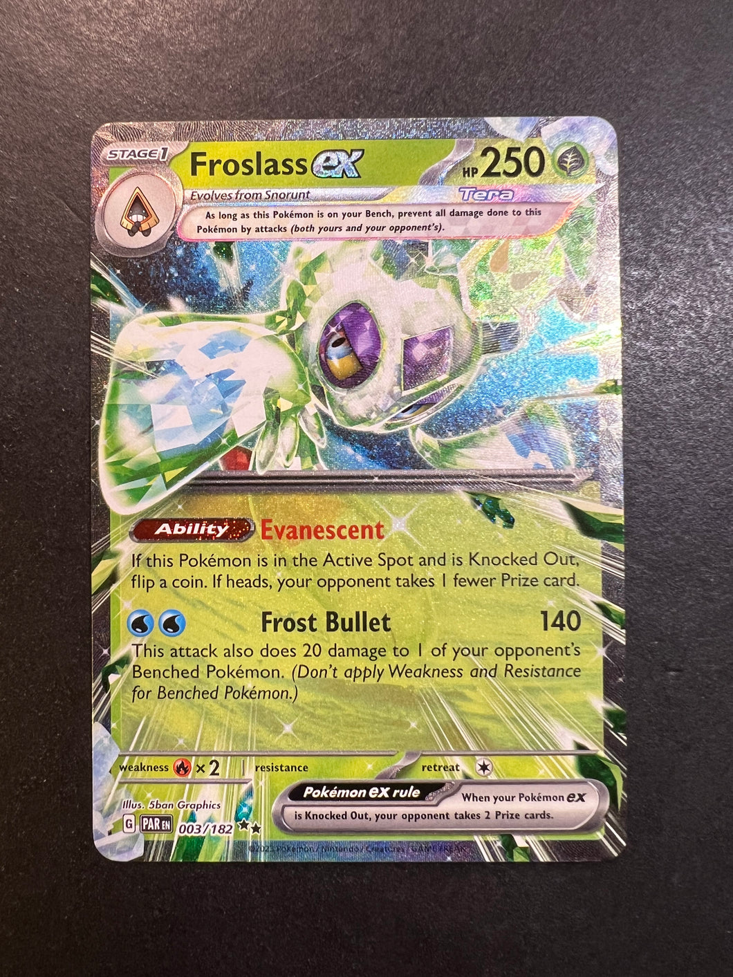 froslass ex pokemon card value 003/182 Paradox Rift Scarlet & Violet TCG NM Ascended Heroes Photo associated with this product is a stock photo and not a photo of the actual card in Froslass ex RR 001/062 SV3a
