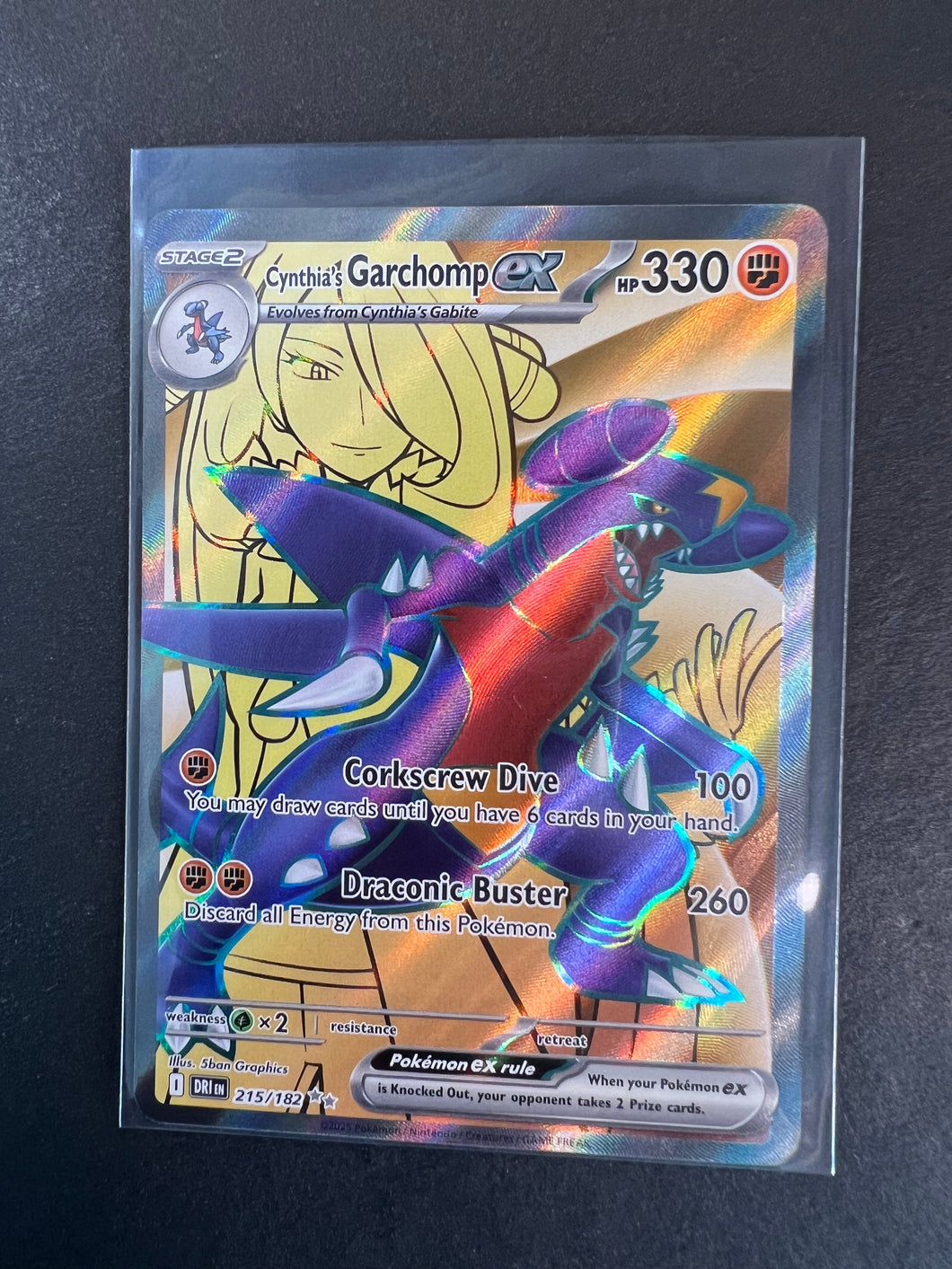 Cynthia’s Garchomp ex - 215/182 Full Art Ultra Rare - Destined Rivals