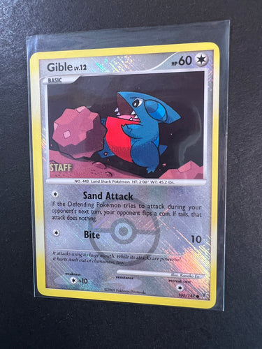 Gible - 106/147 Reverse Holo Staff Promo - Pokemon City Championship Event