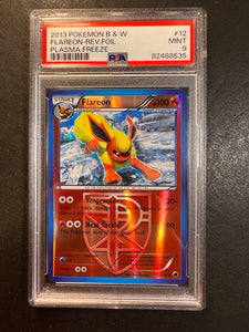 PSA 9 Flareon - 12/116 Reverse Holo - BW: Plasma Freeze Set