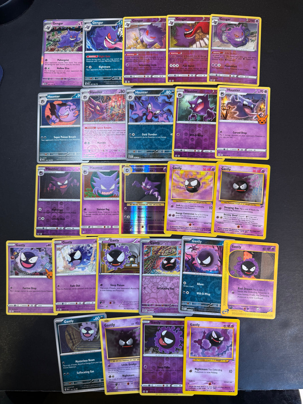 Pokemon Gastly, Haunter & Gengar Card Lot - 25 Cards - Holo Rare & Vintage Collection!