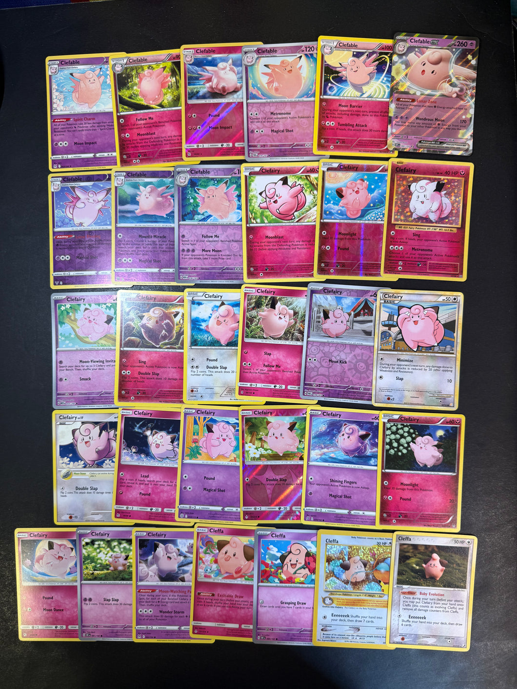 Pokemon Cleffa, Clefairy and Clefable ex Card Lot - 31 Cards - Holo Rare & Vintage Collection!