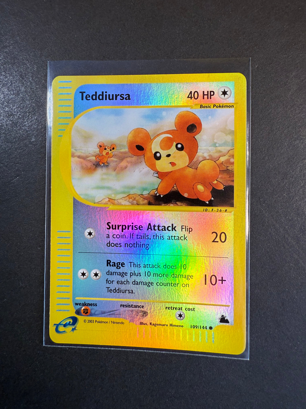 Teddiursa - 109/144 Reverse Holo - Pokemon WOTC Skyridge Set!