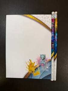 Pokemon Pikachu & Mew Notepad and Pencils