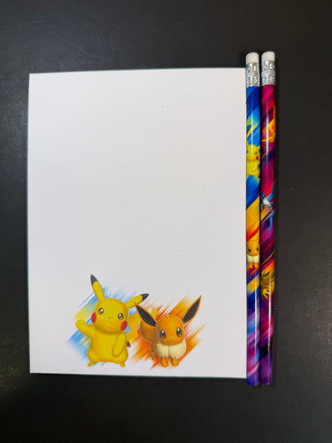 Pokemon Pikachu & Eevee Notepad & Pencils - Legendary Birds!