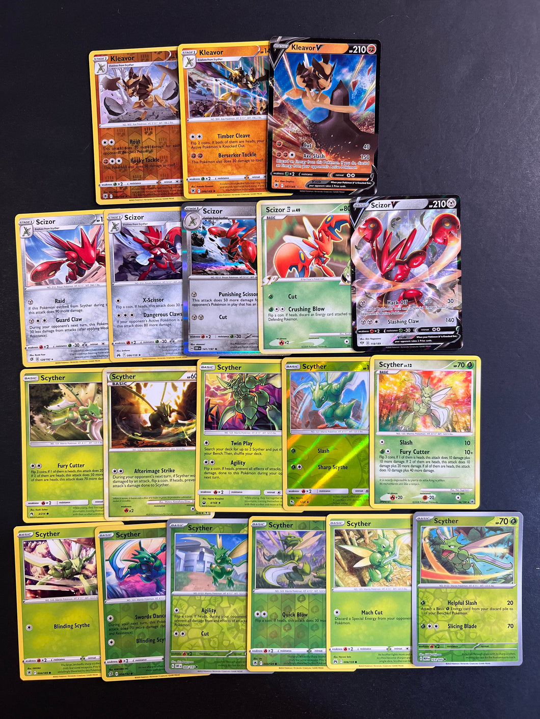 Pokemon Scyther, Scizor & Kleavor V Card Lot - 19 Cards - Ultra Rare V JAB Games13 Pokemon Scyther, Scizor & Kleavor V Card Lot - 19 Cards - Ultra Rare V JAB Games13