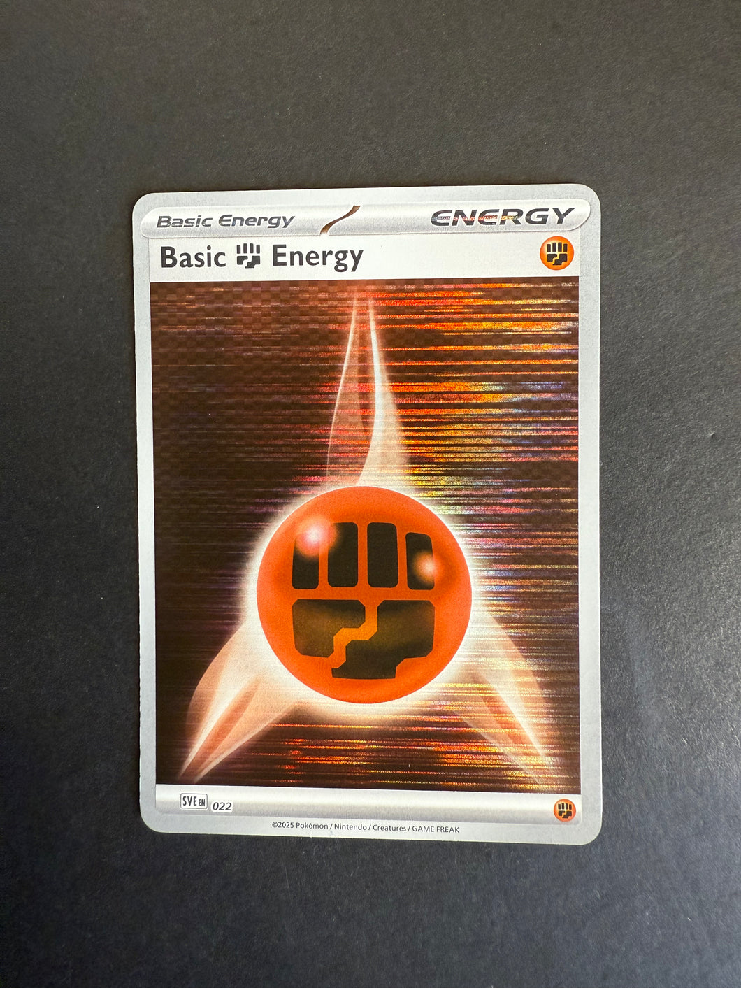 Fighting Energy - 022 Holo Rare - Pokemon Black Bolt & White Flare
