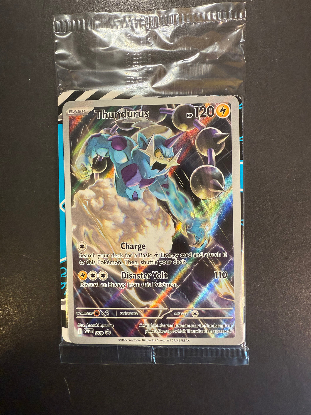 Thundurus - SVP 209 Full Art Holo Rare Promo - Pokemon Black Bolt Sealed!