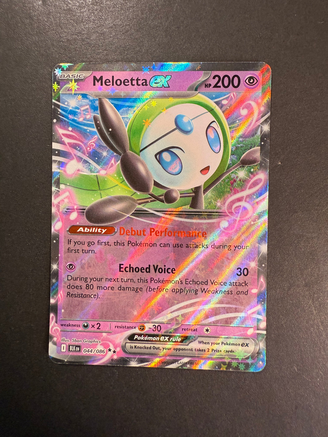Meloetta ex - 044/086 Ultra Rare - Pokemon Black Bolt