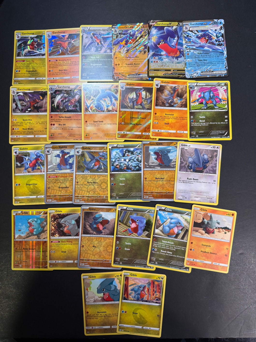 Pokemon Gible, Gabite and Garchomp V Card Lot - 26 Cards - Holo Rare e JAB Games13 Pokemon Gible, Gabite and Garchomp V Card Lot - 26 Cards - Holo Rare e JAB Games13