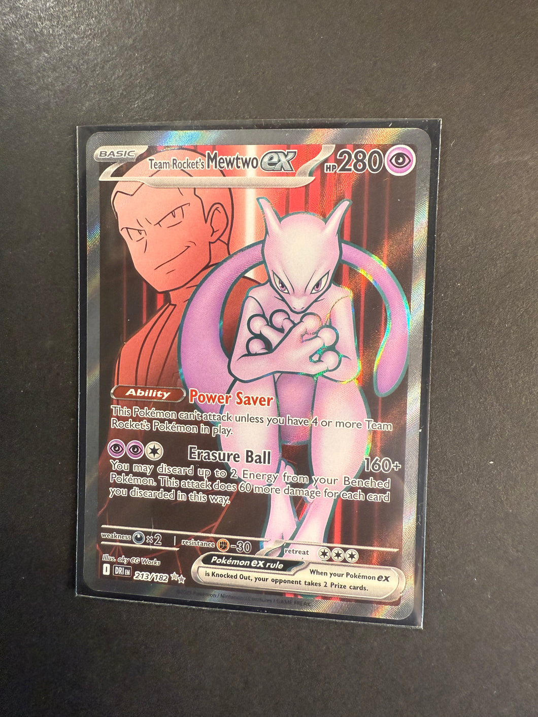 Team Rocket’s Mewtwo ex - 213/182 Full Art Ultra Rare - Destined Rivals