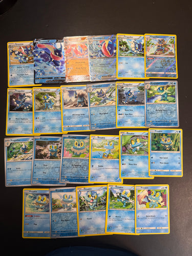 Pokemon Froakie, Frogadier and Greninja Card Lot - 23 Cards - Ultra Rare V, ex, Holo Rare and Vintage Collection!