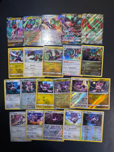 Pokemon Noibat and Noivern V Card Lot - 21 Cards - Shiny ex, Ultra Rare GX & Reverse Holo Collection!