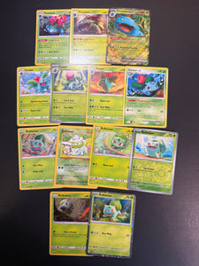 Pokemon Bulbasaur, Ivysaur and Venusaur Card Lot - 13 Cards - Ultra Rare ex, Holo Rare and Vintage Cards!