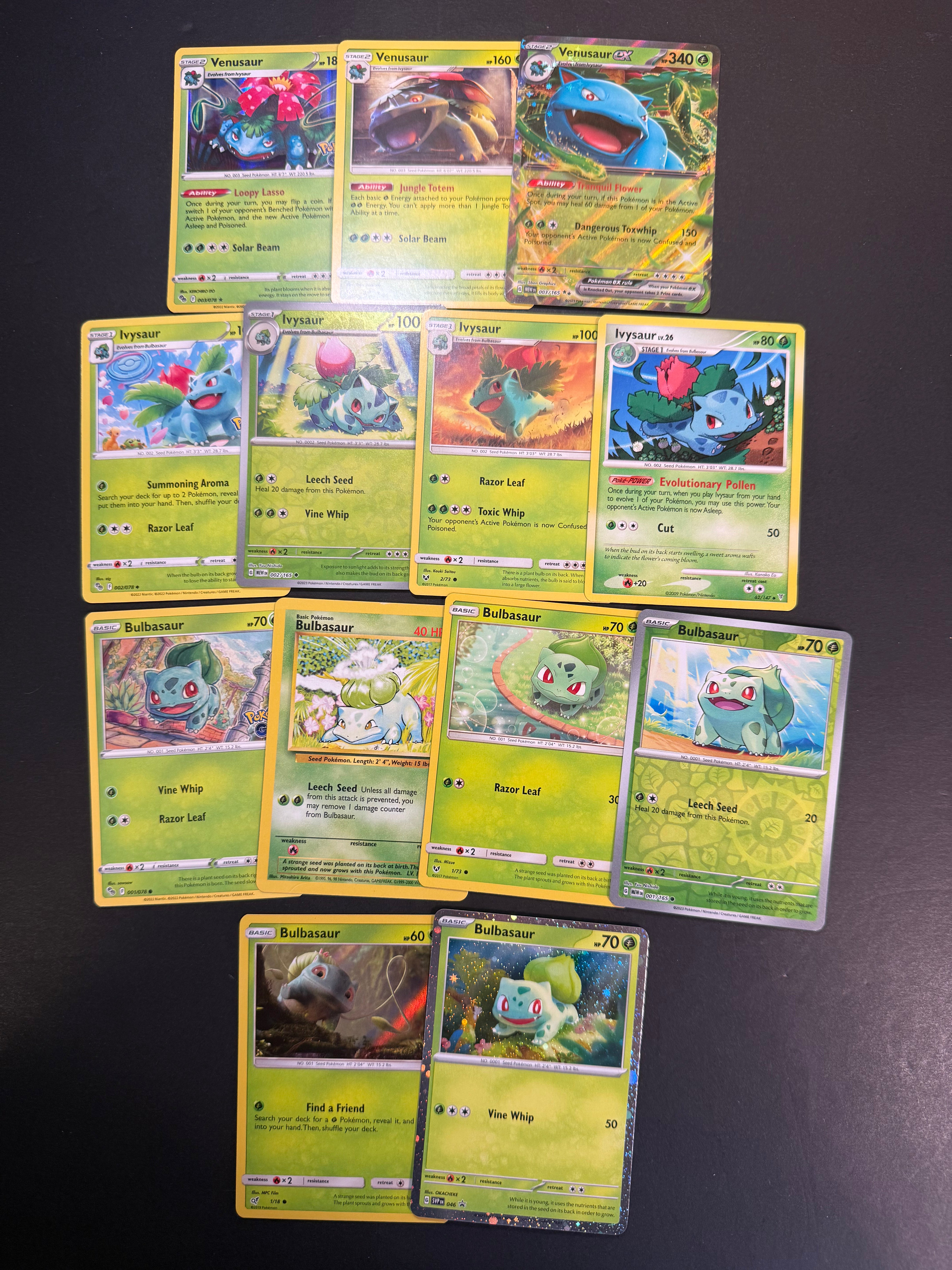 all venusaur pokemon cards Pokemon Bulbasaur, Ivysaur and Venusaur Card Lot - 13 Cards