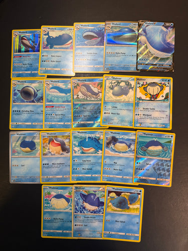 Pokemon Wailmer and Wailord Card Lot - 18 Cards - Ultra Rare V & Reverse Holo!