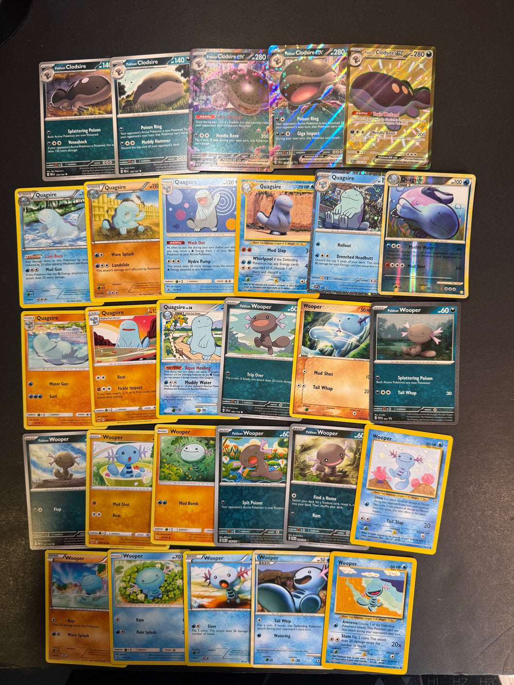 Pokemon Wooper and Quagsire Card Lot - 28 Cards - Ultra Rare ex, Shiny, Reverse Holo Rare & Vintage Cards! Pokemon Wooper and Quagsire Card Lot - 28 Cards - Ultra Rare ex, Shiny, Reverse Holo Rare & Vintage Cards!