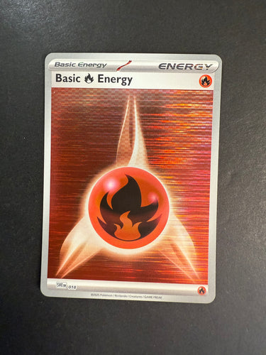 Fire Energy - 018 Holo Rare - Pokemon Black Bolt & White Flare