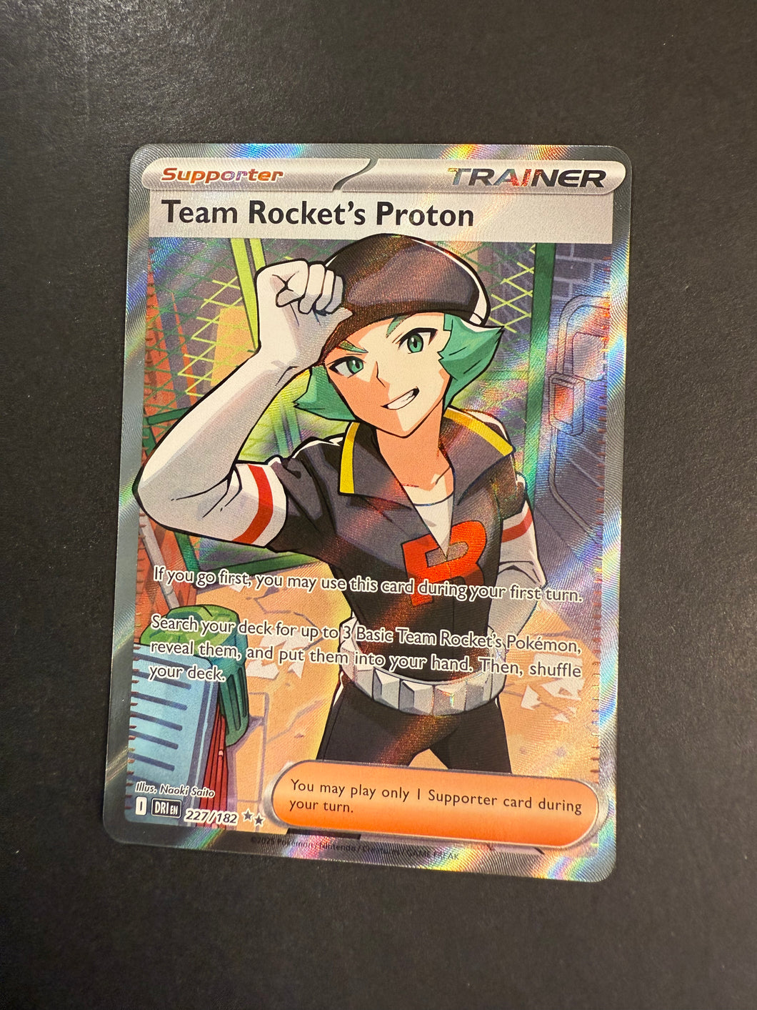 Team Rocket’s Proton - 227/182 Full Art Ultra Rare Trainer - Destined Rivals