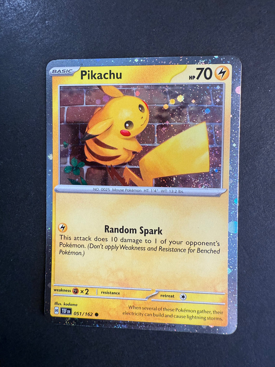 Pikachu - 051/162 Cosmo Holo Rare Promo - Pokemon Temporal Forces