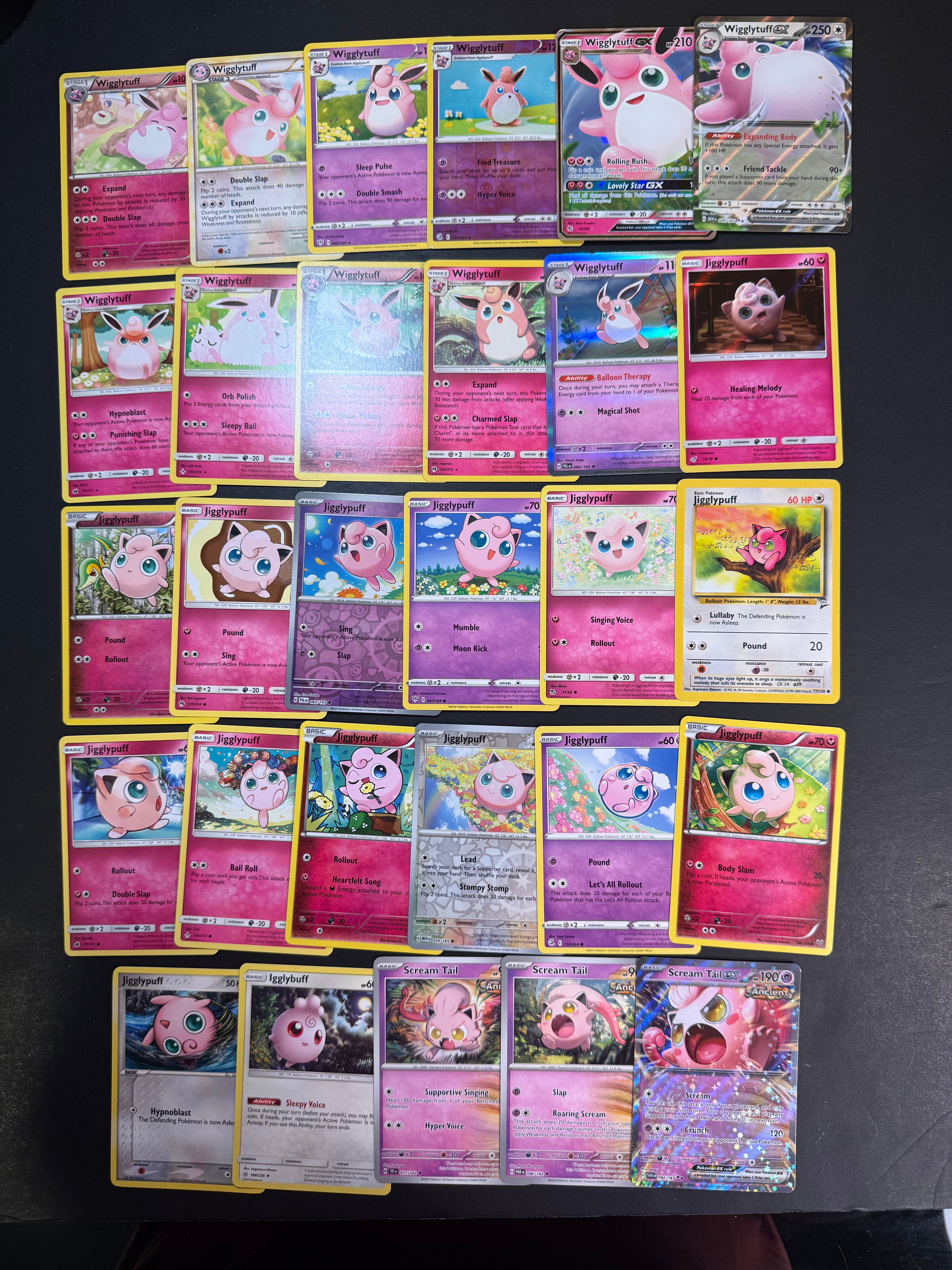 Pokemon Wigglytuff, Jigglypuff and Igglybuff Card Lot - 29 Cards