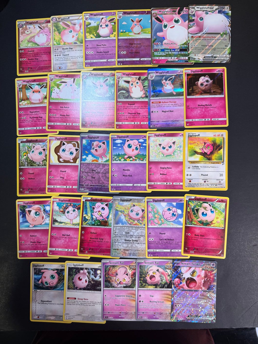 Pokemon Wigglytuff, Jigglypuff and Igglybuff Card Lot - 29 Cards - Ultra Rare ex, Holo Rare and Vintage Collection!