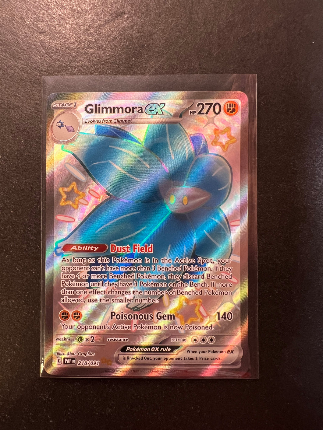 Glimmora ex - 218/091 Shiny Full Art Ultra Rare - Paldean Fates