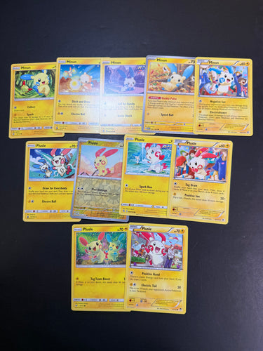 Pokemon Minun & Plusle Card Lot - 11 Cards - Rare, Reverse Holo & Vintage Sets!