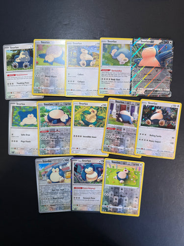 Pokemon Snorlax ex Card Lot - 13 Cards - Holo Rare and Vintage Cards!