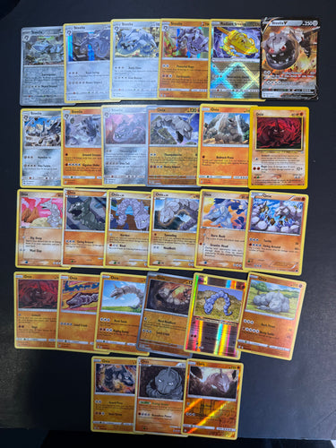 Pokemon Onix and Steelix V Card Lot - 27 Cards - Radiant Rare, Reverse Holo and Vintage Collection!