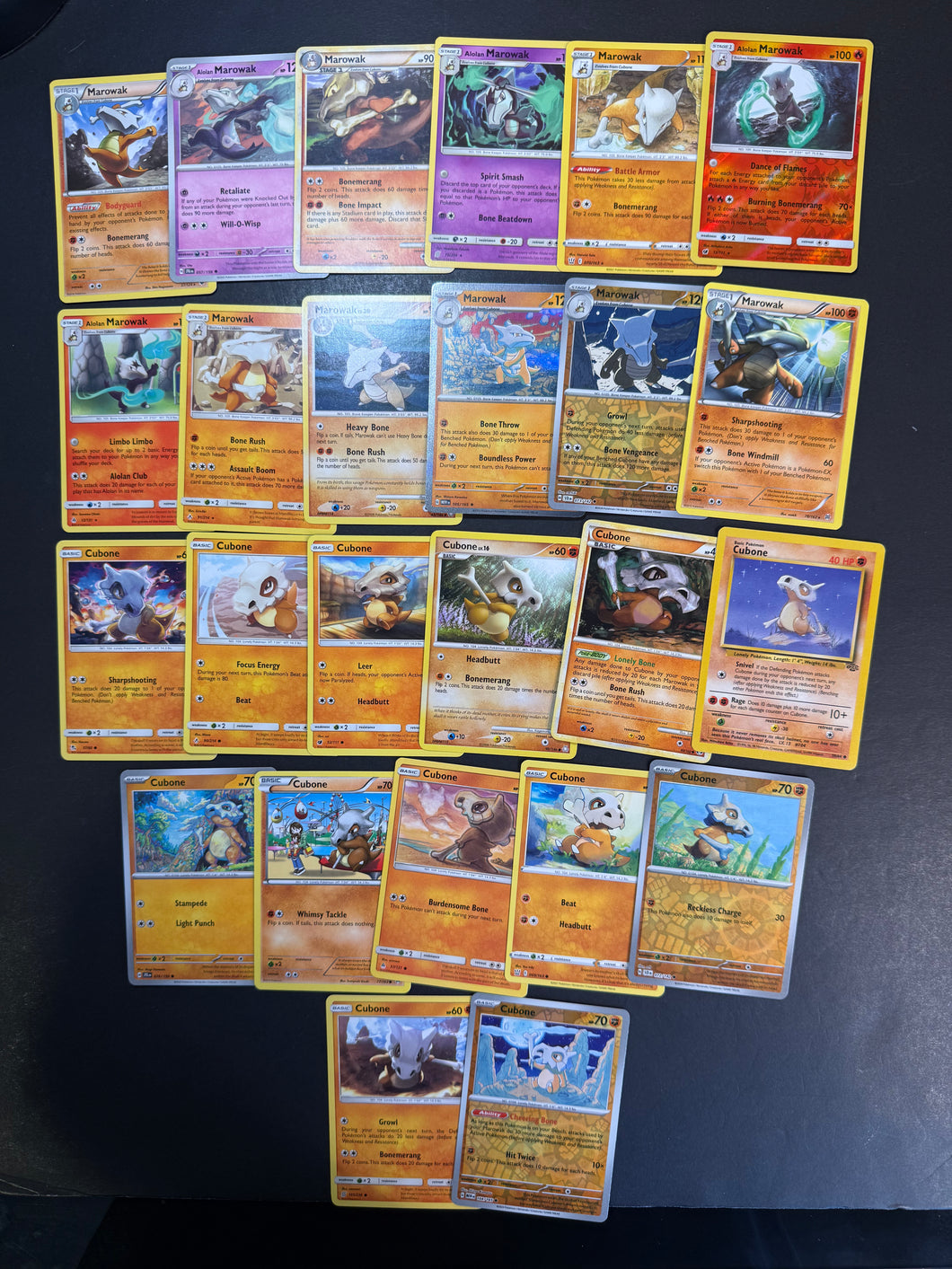 Pokemon Cubone & Marowak Card Lot - 25 Cards - Reverse Holos & Vintage Cards!
