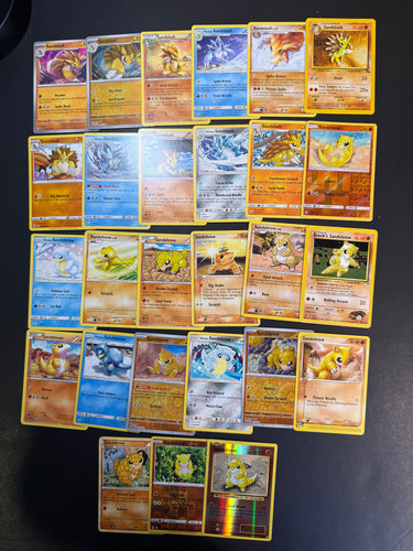 Pokemon Sandshrew and Sandslash Card Lot - 27 Cards - Rare, Reverse Holo and Vintage Collection!