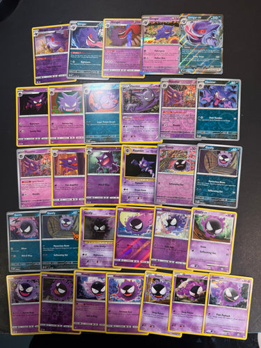 Pokemon Gastly, Haunter & Gengar Card Lot - 30 Cards - Holo Rare & Vintage Collection!