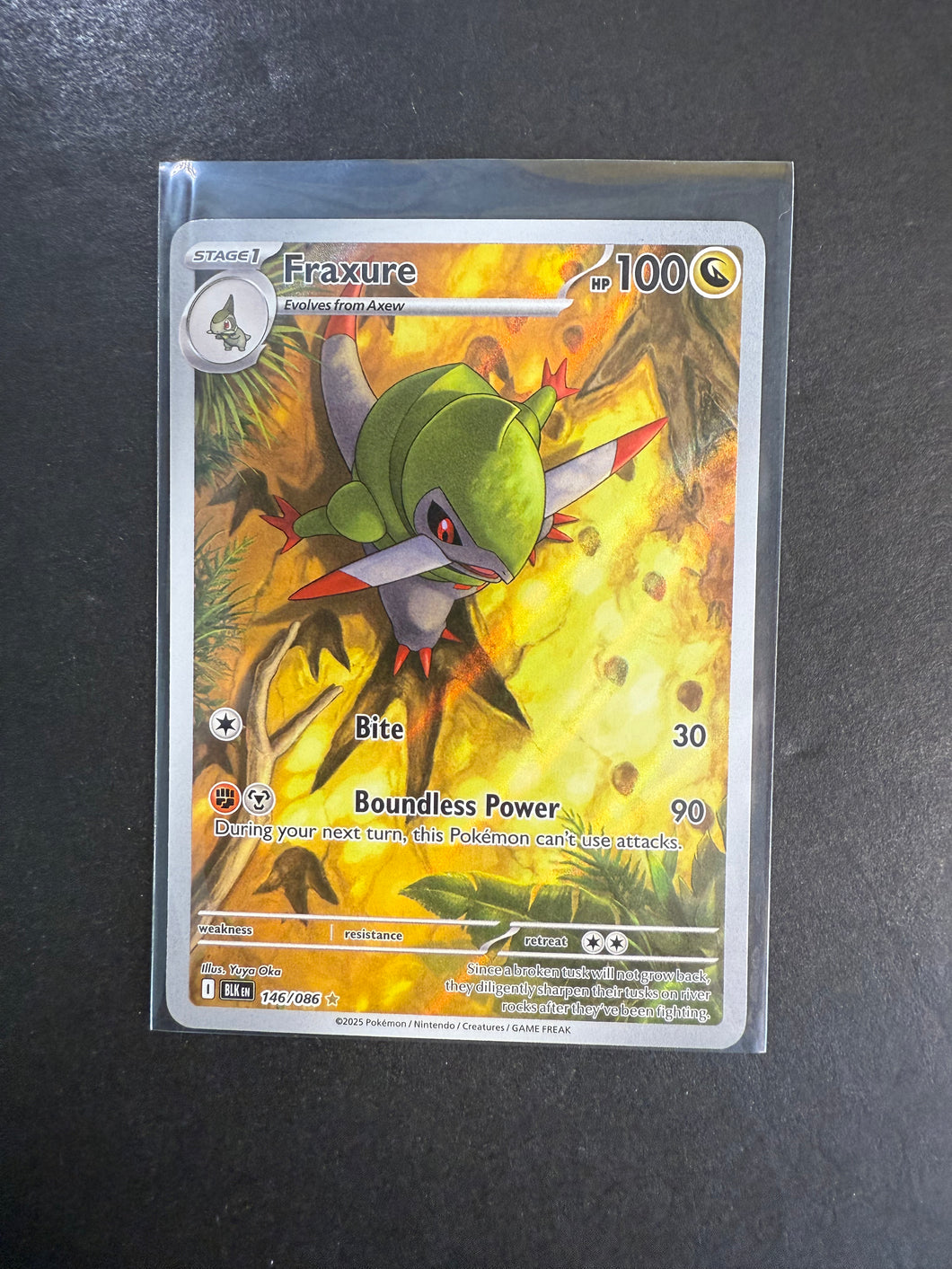 Fraxure - 146/086 Ultra Rare Art - Pokemon Black Bolt