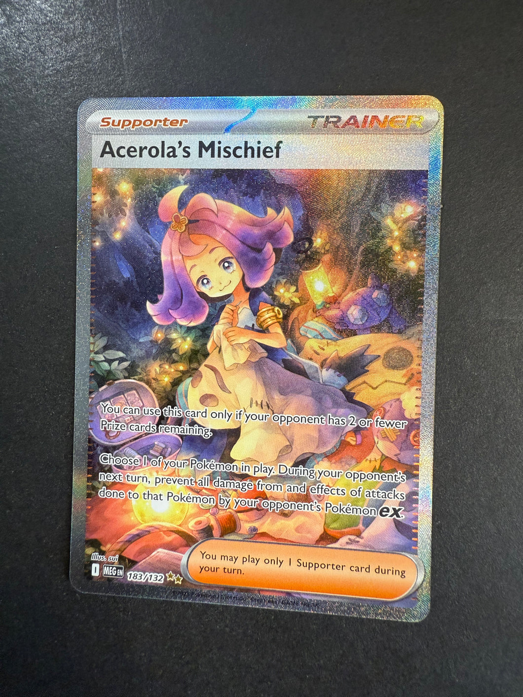 Acerola’s Mischief - 183/132 Full Art Ultra Rare Trainer - Mega Evolution