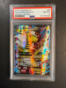 PSA 8 Mega M Ampharos EX - 88/98 Full Art Ultra Rare - XY Ancient Origins