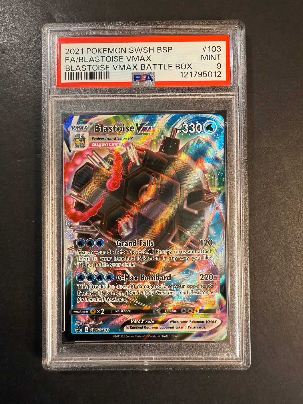 PSA 9 Blastoise VMax - SWSH103 Full Art Ultra Rare Promo - Battle Box