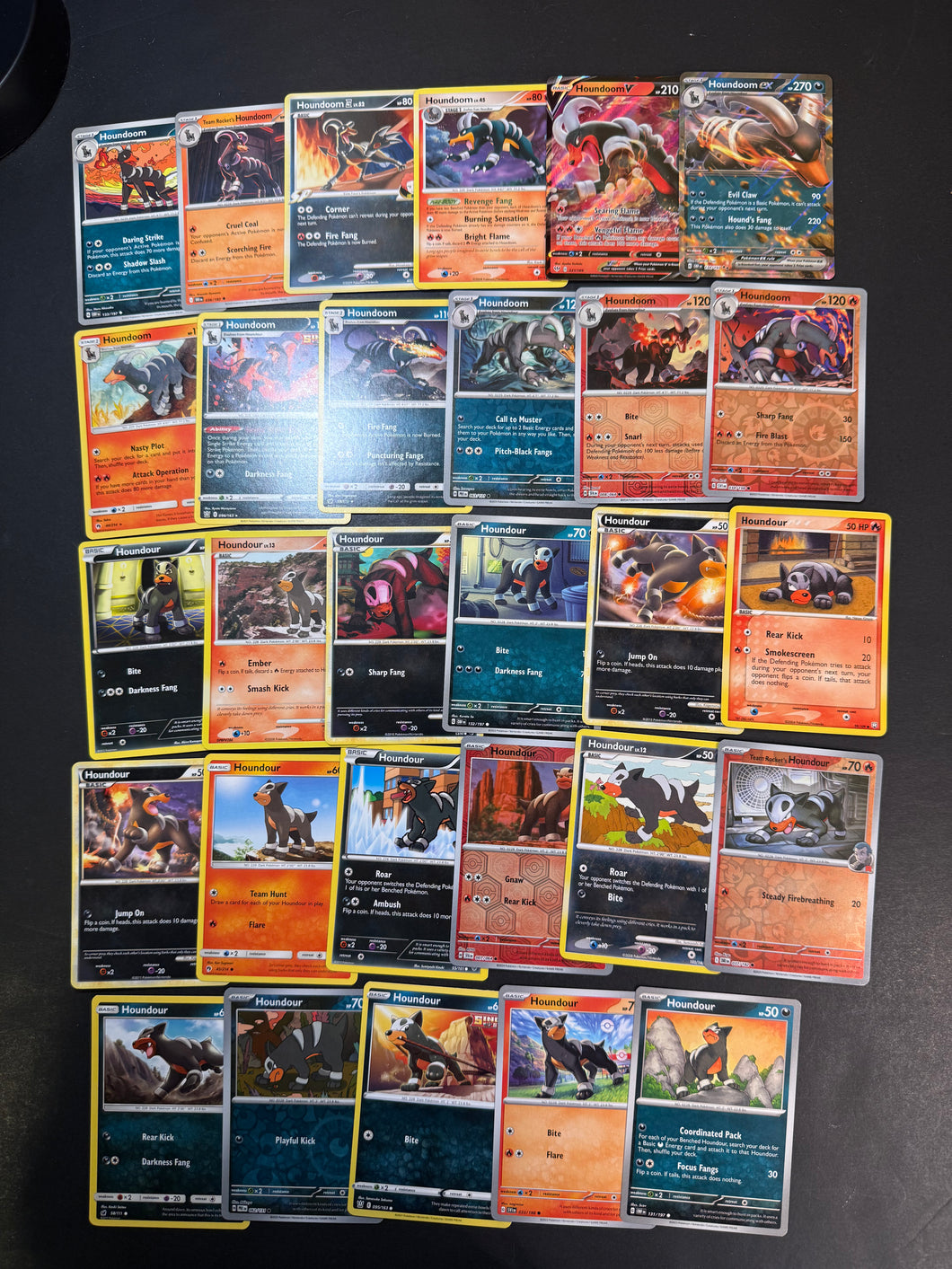 Pokemon Houndour and Houndoom V Card Lot - 29 Cards - Ultra Rare ex, Holo Rare and Vintage Collection!
