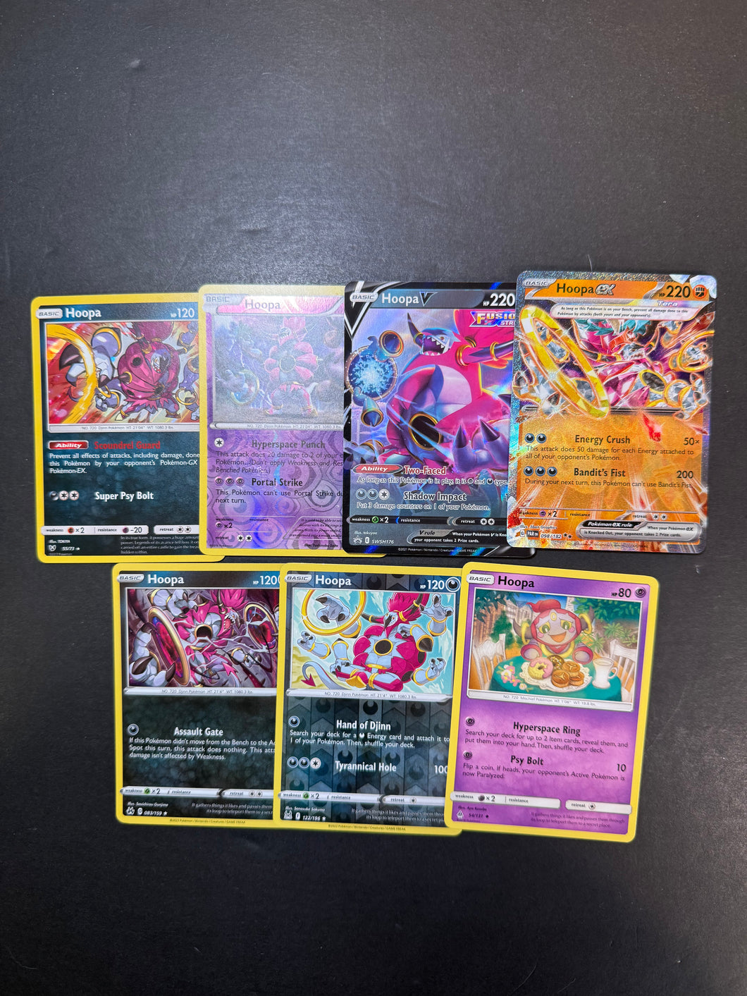 Pokemon Hoopa Card Lot - 7 Cards - Ultra Rare ex, V, Holo and Reverse Holos!