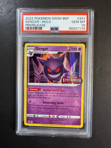PSA 10 Gengar - SWSH241 “Stamped” Holo Rare Promo - Pokemon Lost Origin