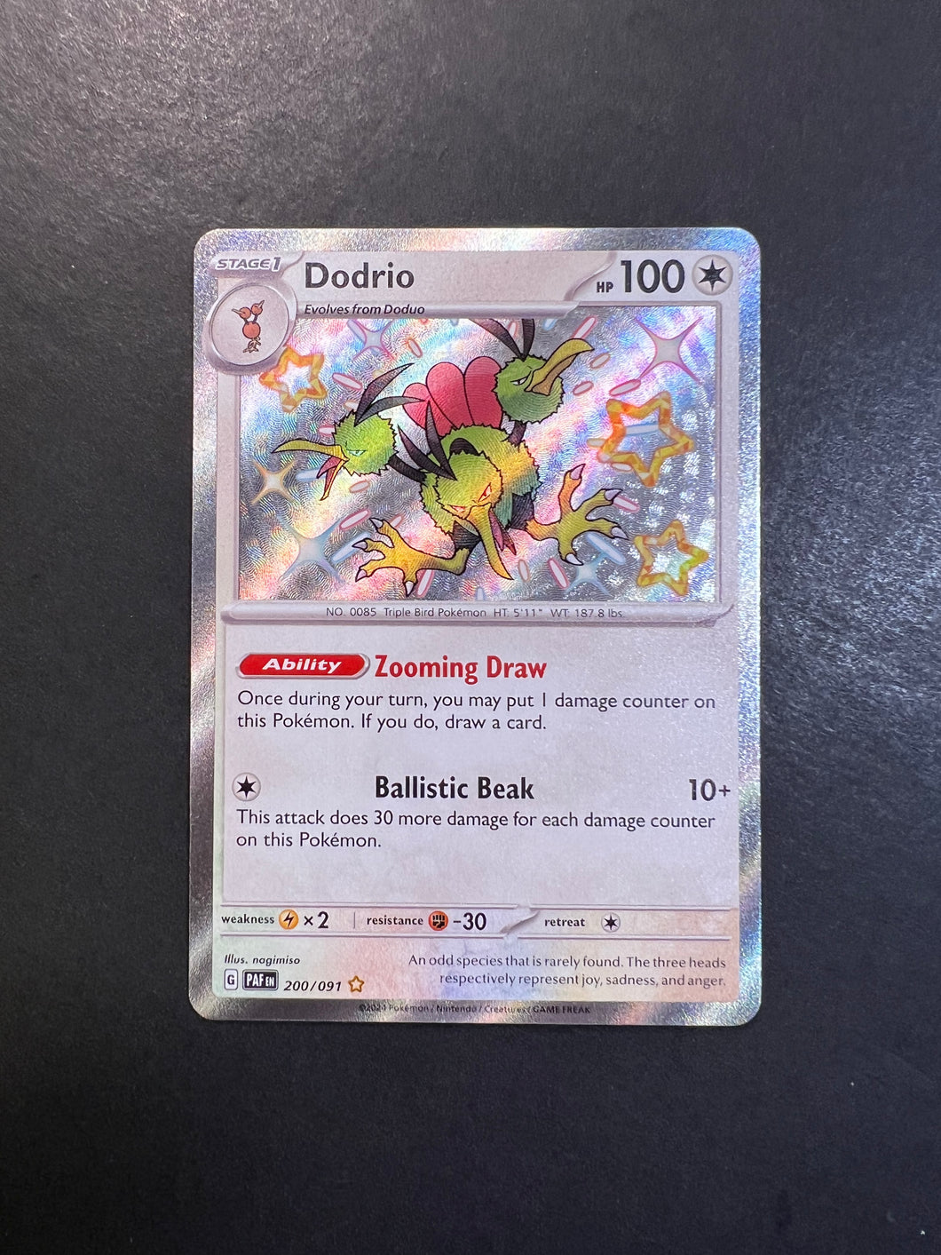Dodrio 200 - Holofoil SV Paldean Fates - Shiny Rare Near Mint Holofoil Dodrio 200 - Holofoil SV Paldean Fates - Shiny Rare Near Mint Holofoil