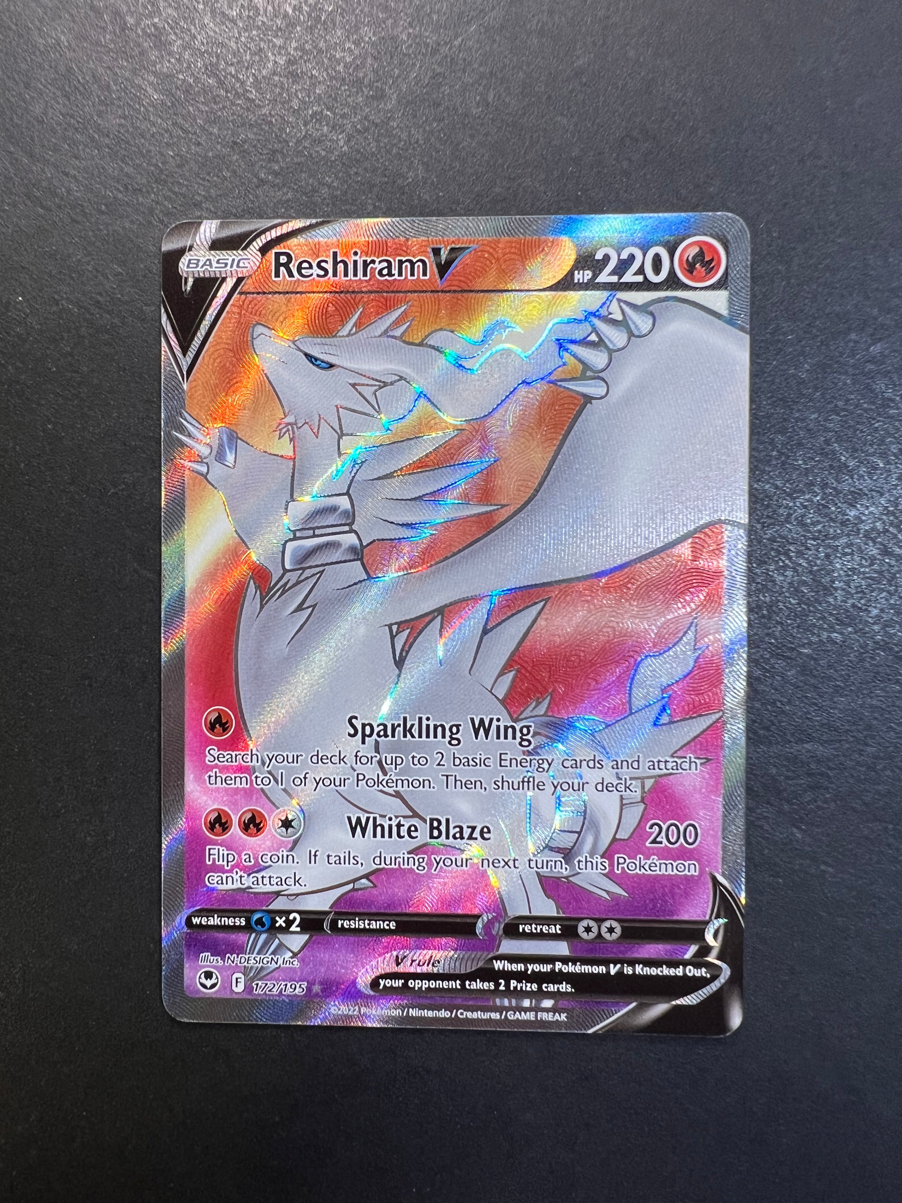Reshiram V - 172/195 Full Art Ultra Rare - Silver Tempest JAB Games13 Reshiram V - 172/195 Full Art Ultra Rare - Silver Tempest JAB Games13