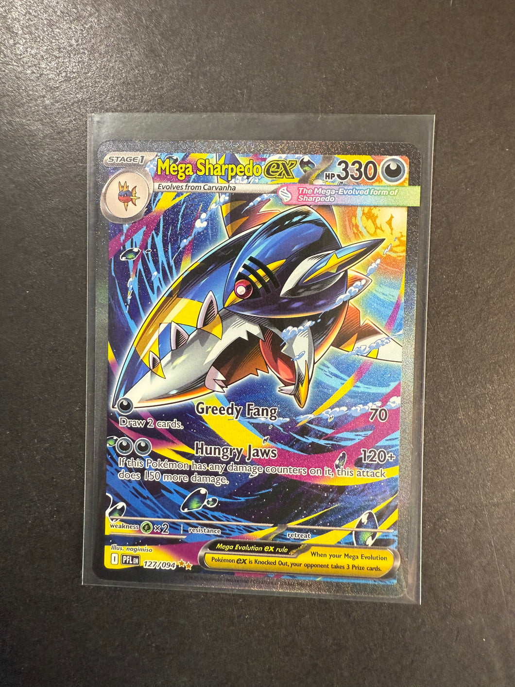Mega Sharpedo ex - 127/094 Full Art Ultra Rare - Phantasmal Flames