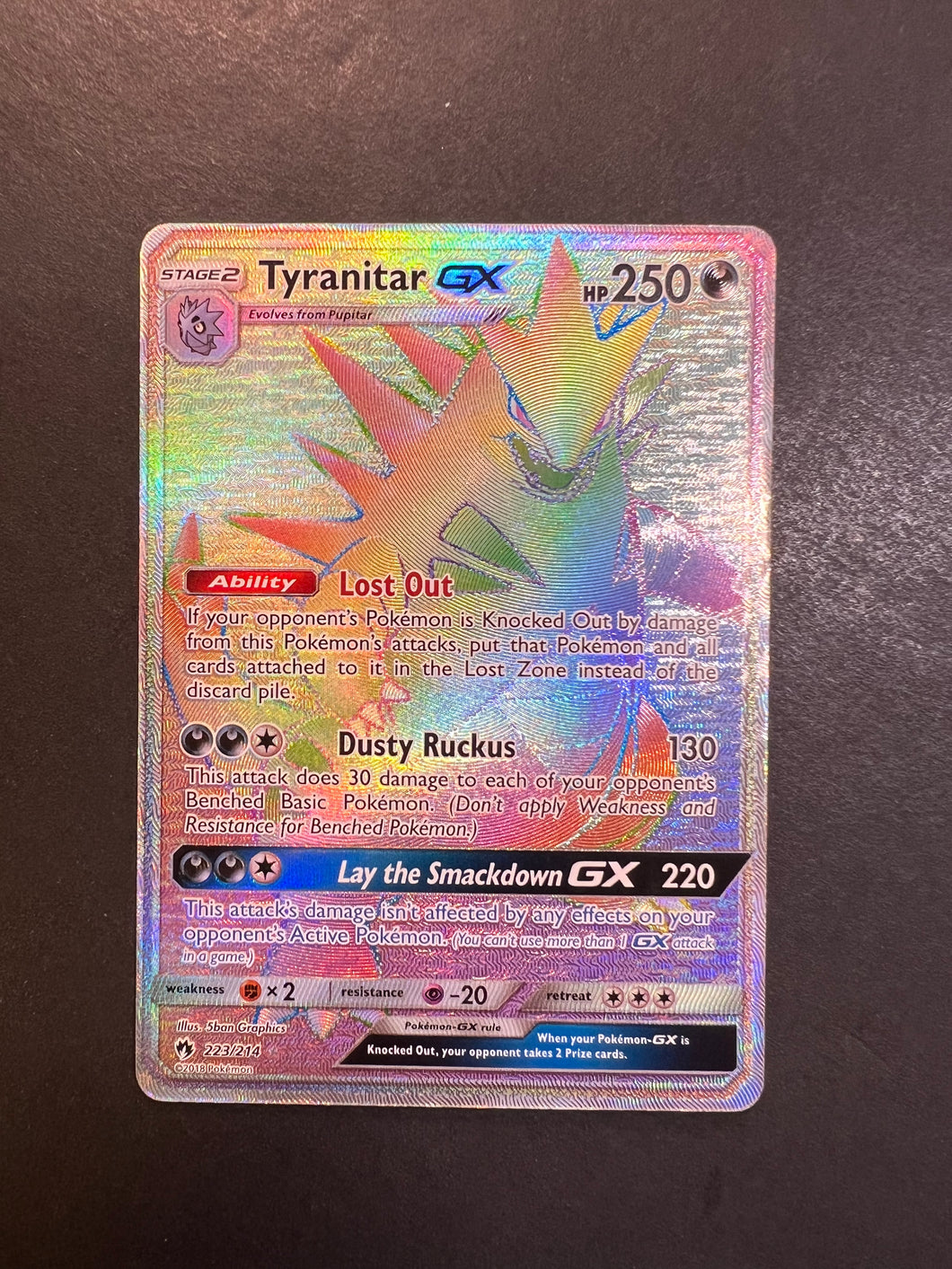 Tyranitar GX - 223/214 Hyper Secret Rainbow Rare - Lost Thunder JAB Games13 Tyranitar GX - 223/214 Hyper Secret Rainbow Rare - Lost Thunder JAB Games13