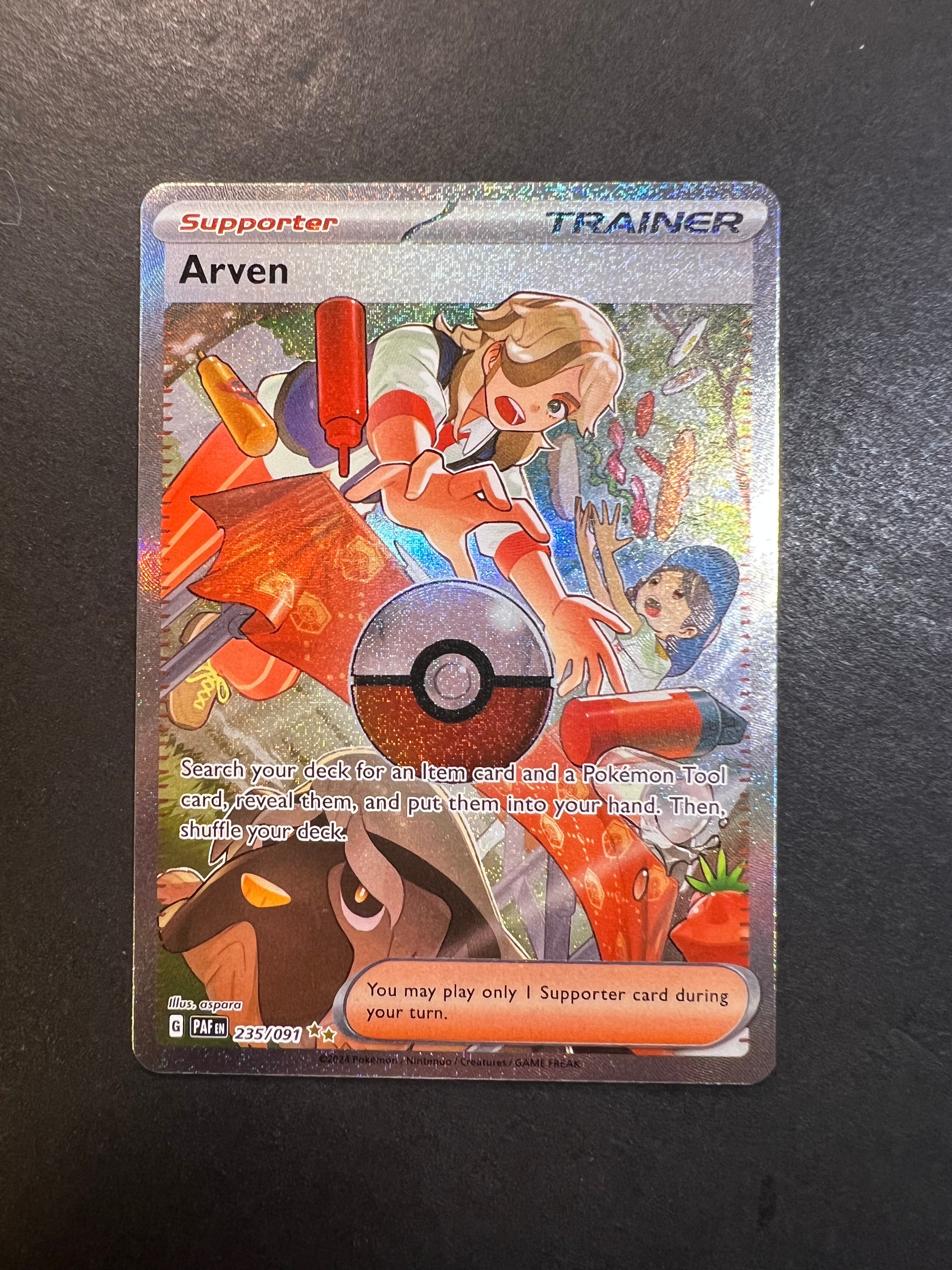 Arven - 235/091 Full Art Ultra Rare Trainer - Paldean Fates JAB Games13 Arven - 235/091 Full Art Ultra Rare Trainer - Paldean Fates JAB Games13