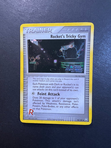 Rocket’s Tricky Gym - 90/109 “Stamped” Reverse Holo Trainer - EX Team Rocket Returns